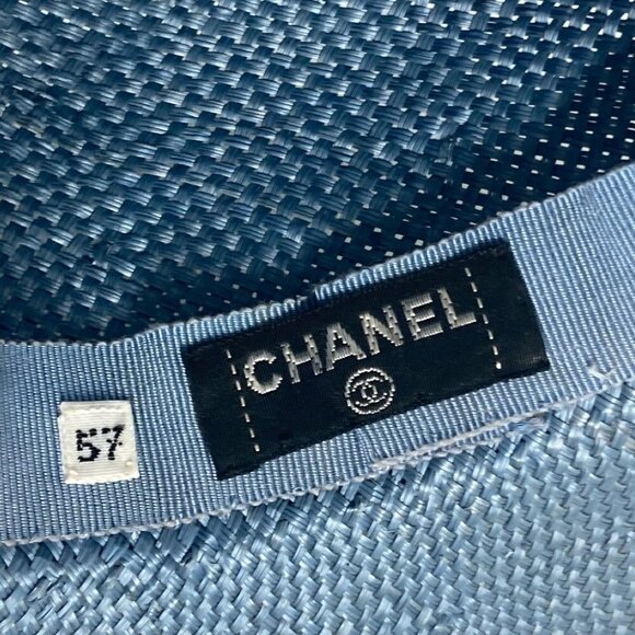 CHANEL Summer Hat Straw hat Straw Hat Bicolor hat straw blue/Black main image 8
